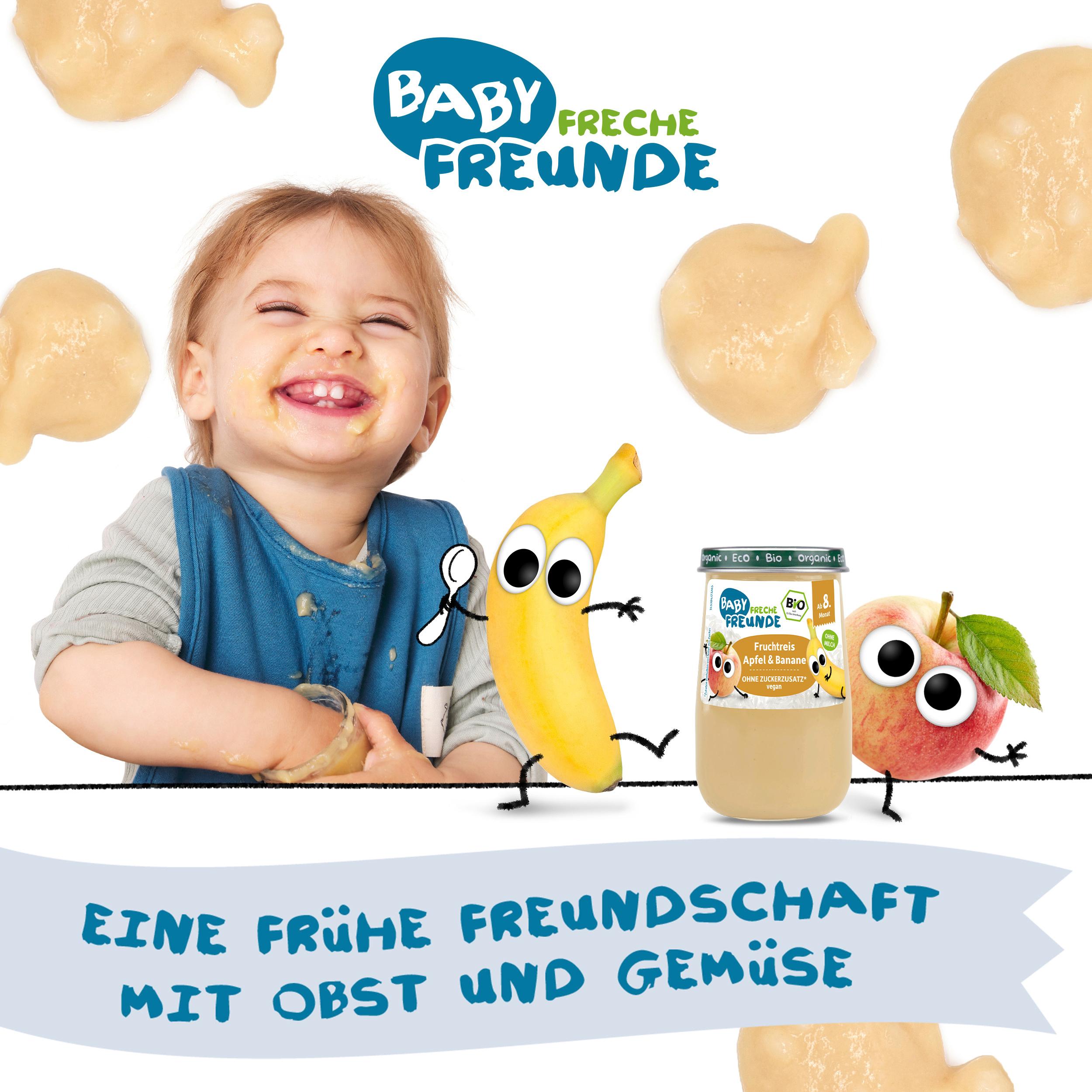 Produktbild Freche Freunde Baby Bio Fruchtreis Apfel&Banane 7 von 10