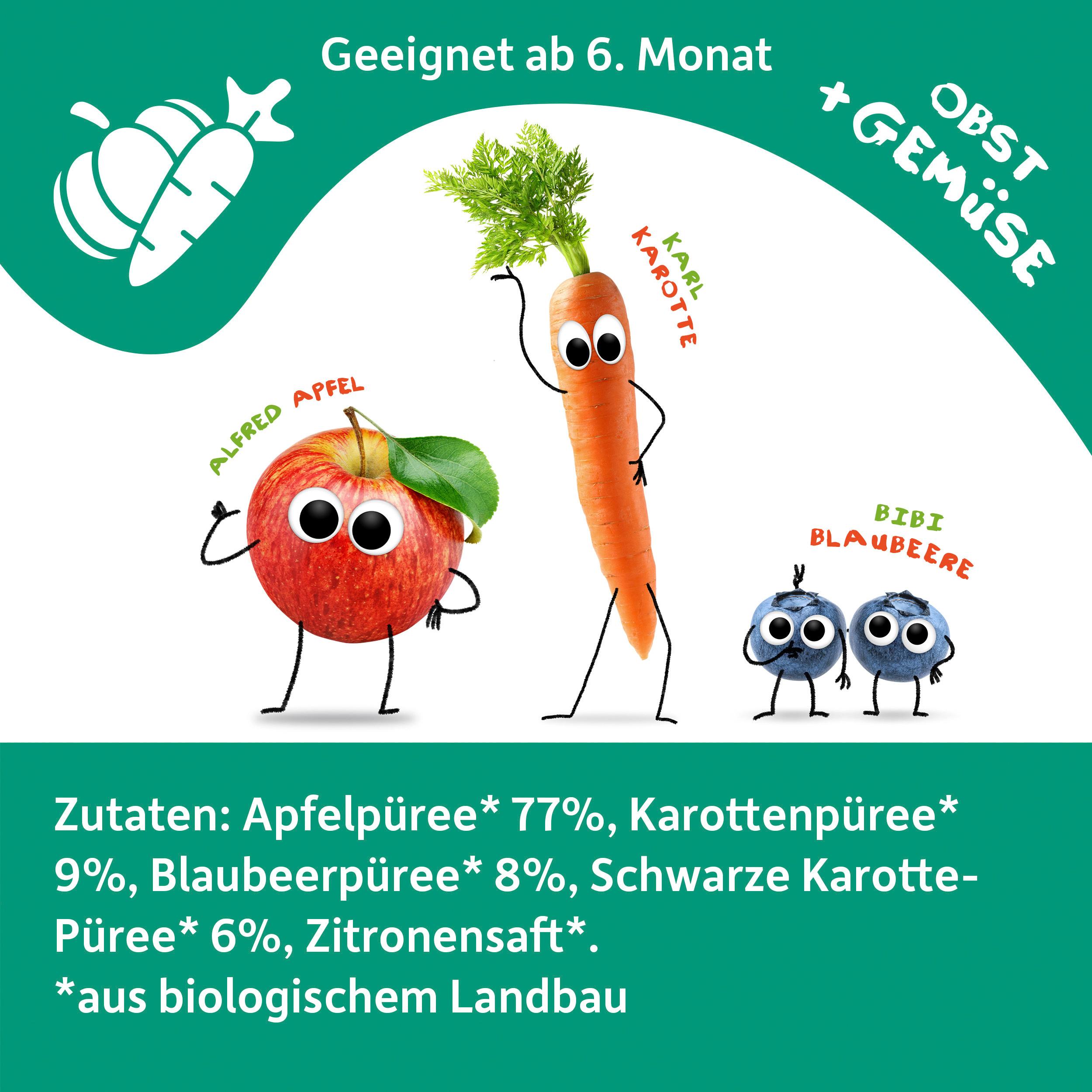 Produktbild Freche Freunde Quetschie Apfel, Blaubeere&Karotte 5 von 10