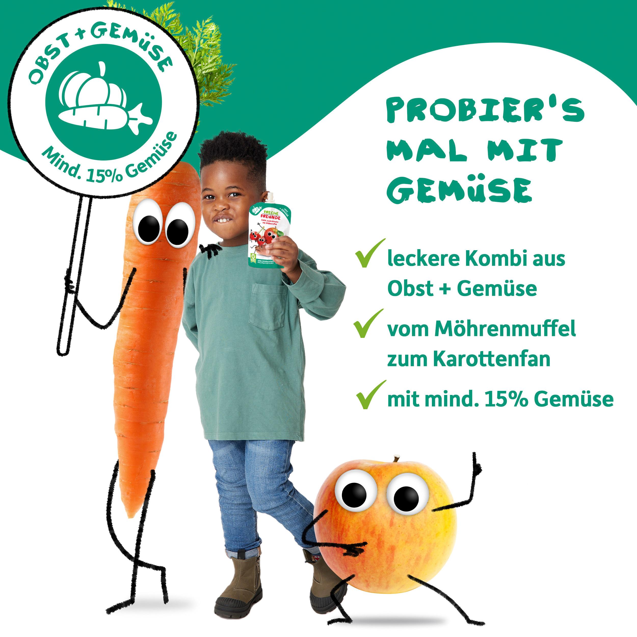 Produktbild Freche Freunde Quetschie Apfel, Blaubeere&Karotte 9 von 10