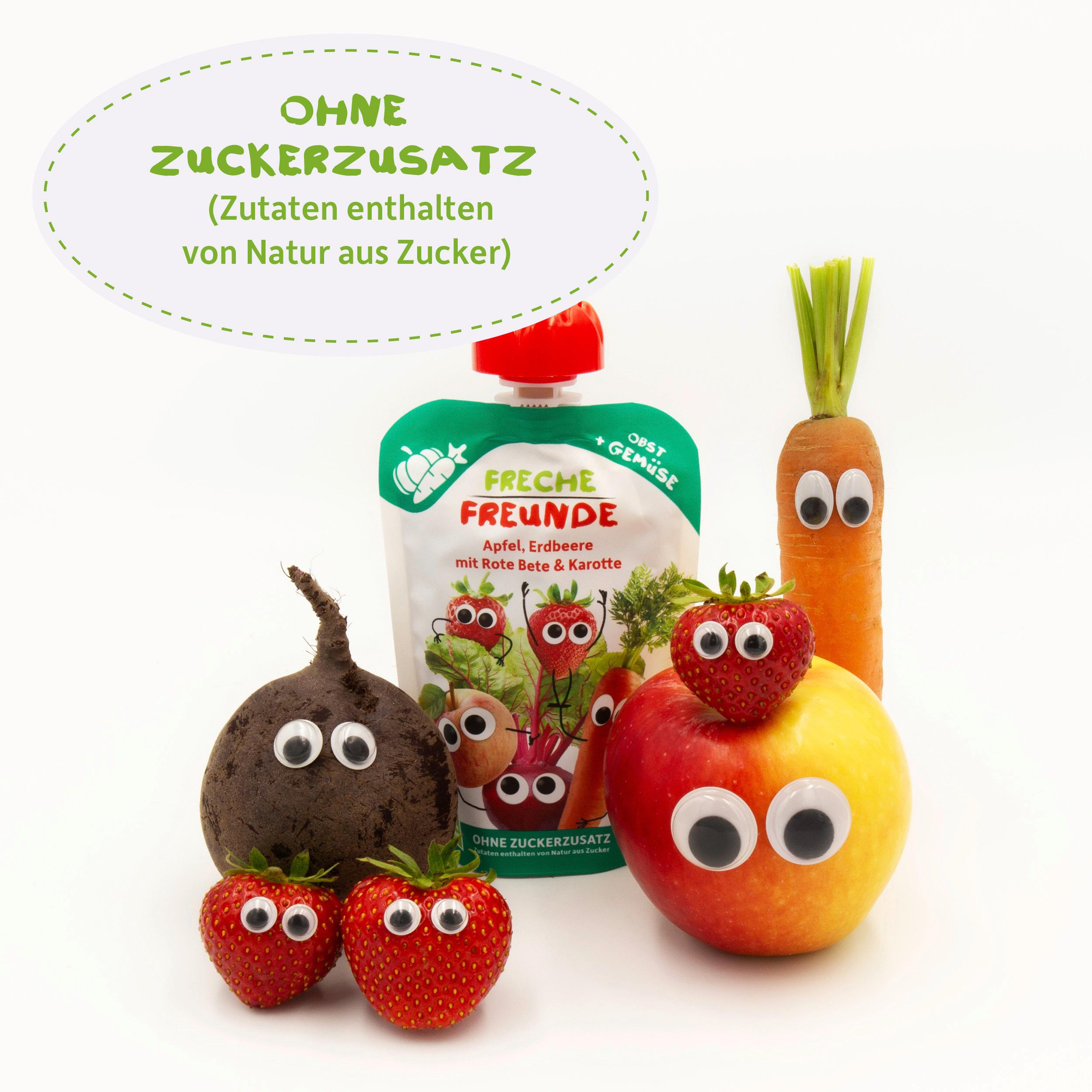 Produktbild Freche Freunde Quetschie Apfel, Erdbeere mit Rote Beete&Karotte 4 von 10