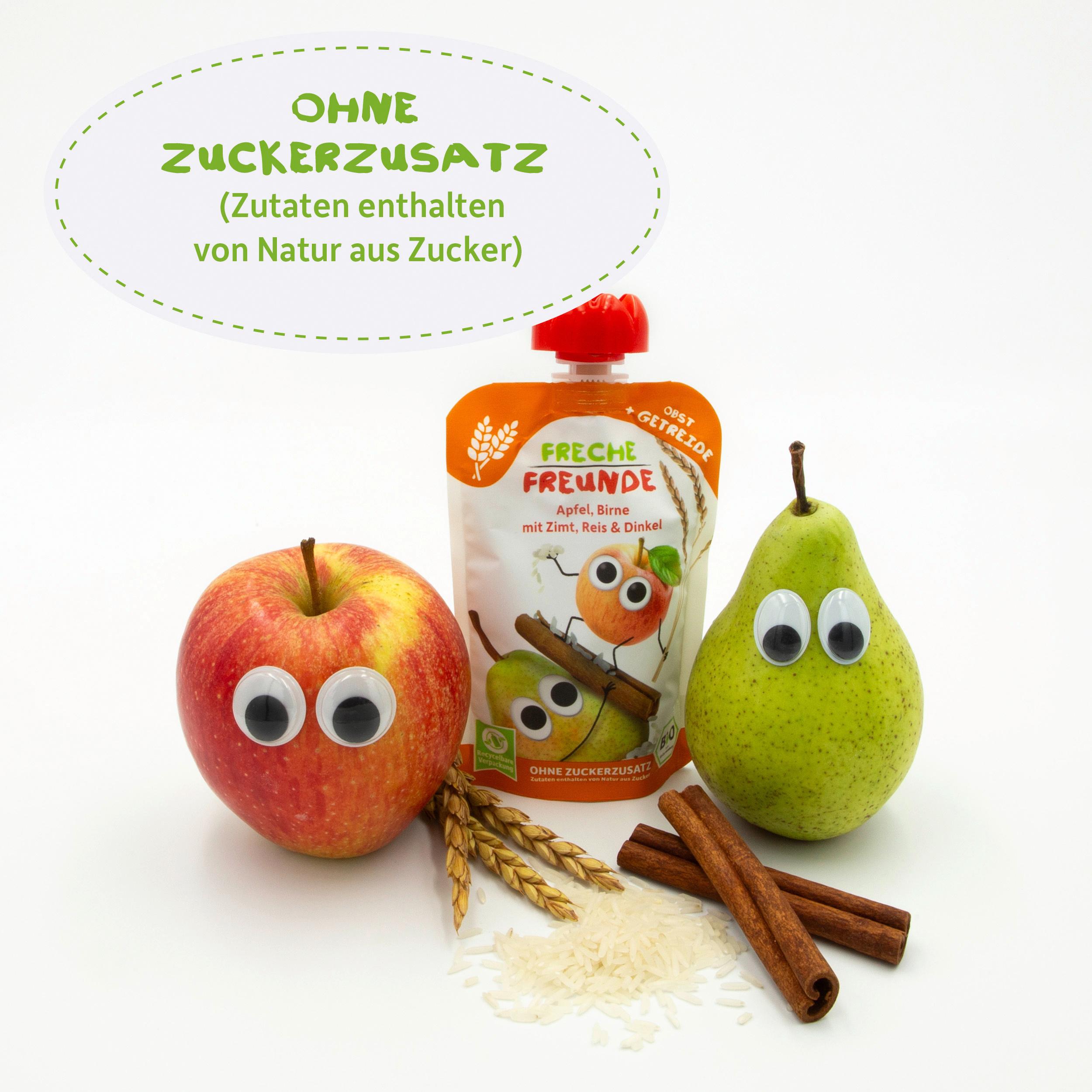Produktbild Freche Freunde Quetschie Apfel, Birne mit Zimt, Reis&Dinkel 9 von 10