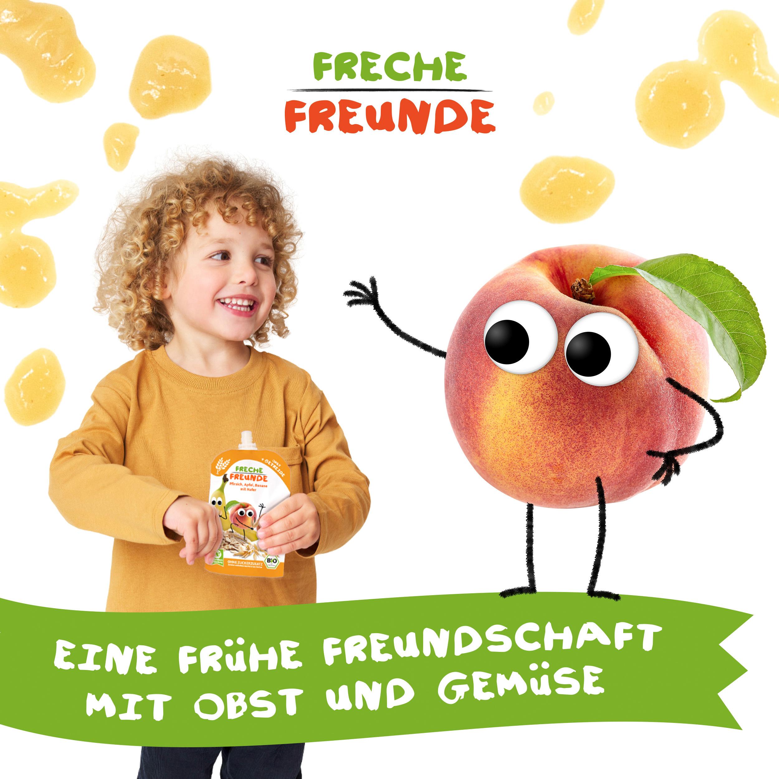 Produktbild Freche Freunde Quetschie Apfel, Erdbeere, Himbeere mit Gries 9 von 10