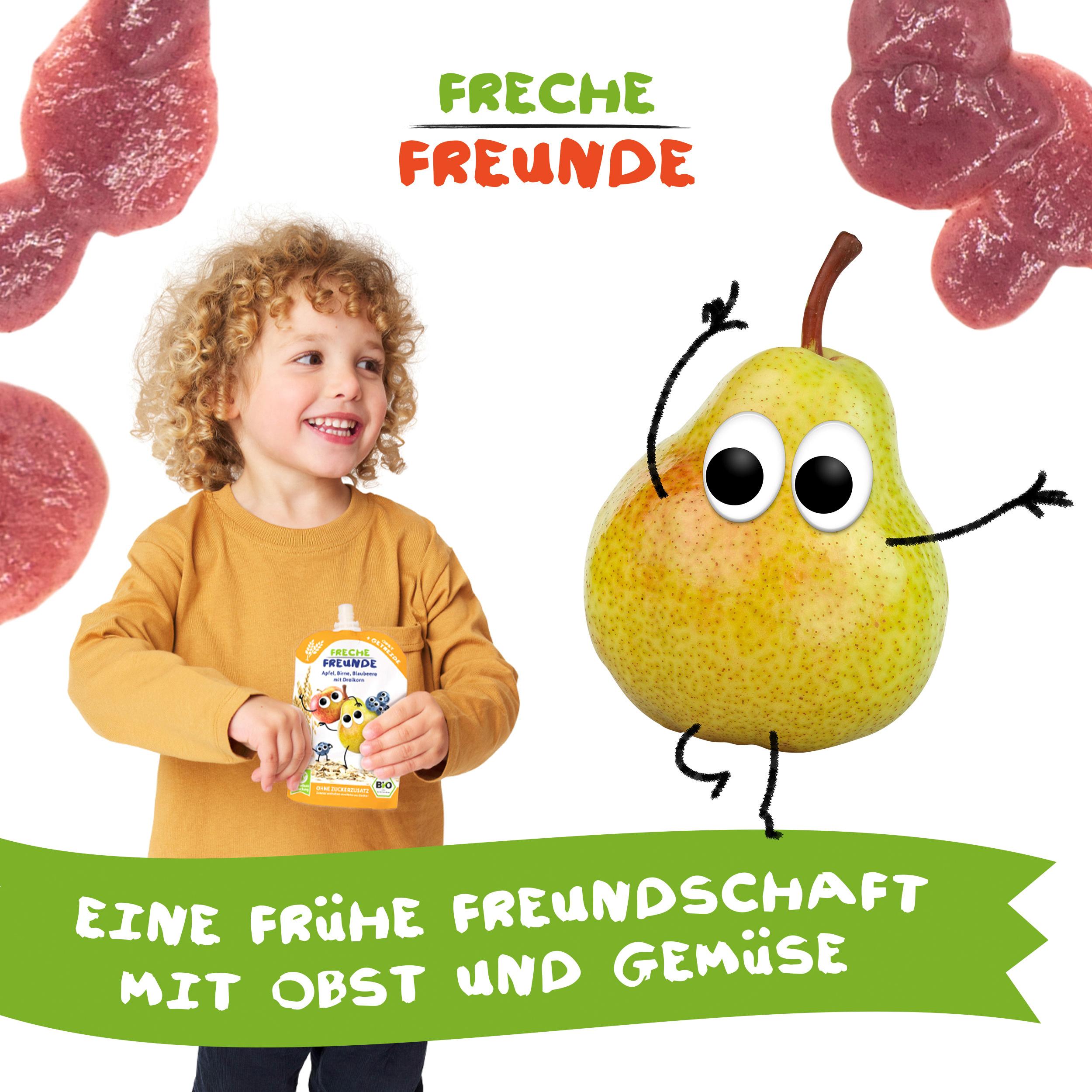Produktbild Freche Freunde Quetschie Apfel, Birne, Blaubeere mit Dreikorn 7 von 10