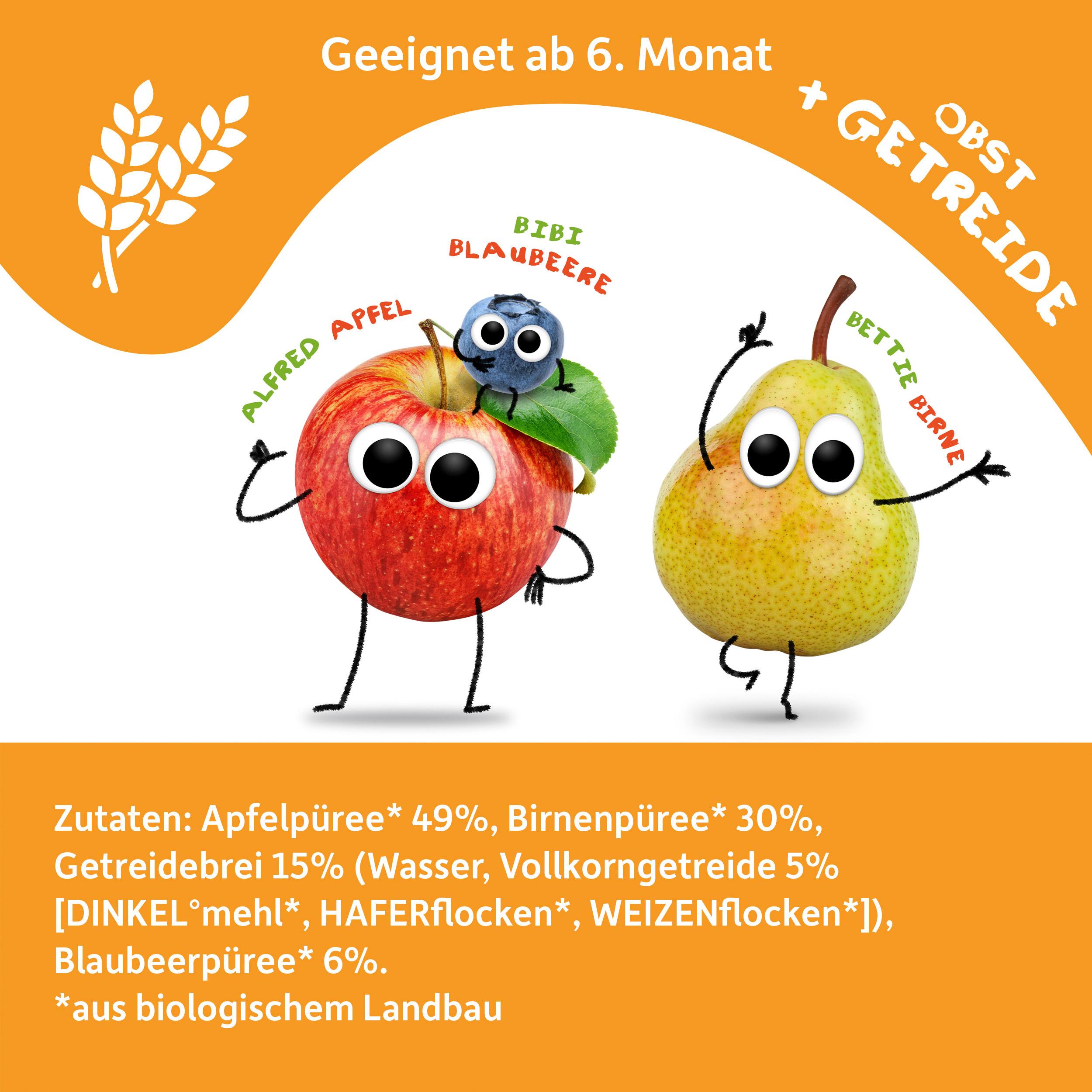 Produktbild Freche Freunde Quetschie Apfel, Birne, Blaubeere mit Dreikorn 4 von 10