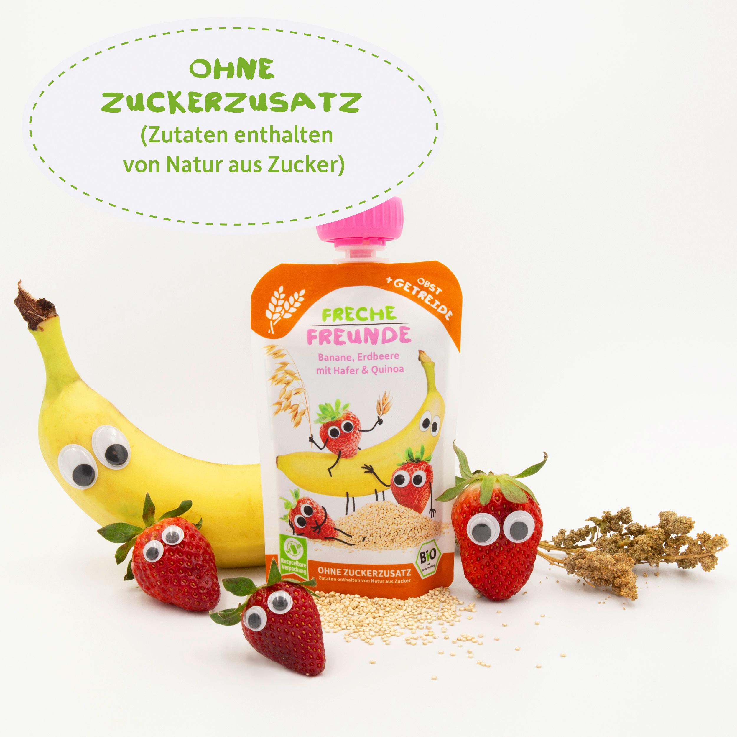 Produktbild Freche Freunde Quetschie Banane, Erdbeere mit Hafer&Quinoa 7 von 10