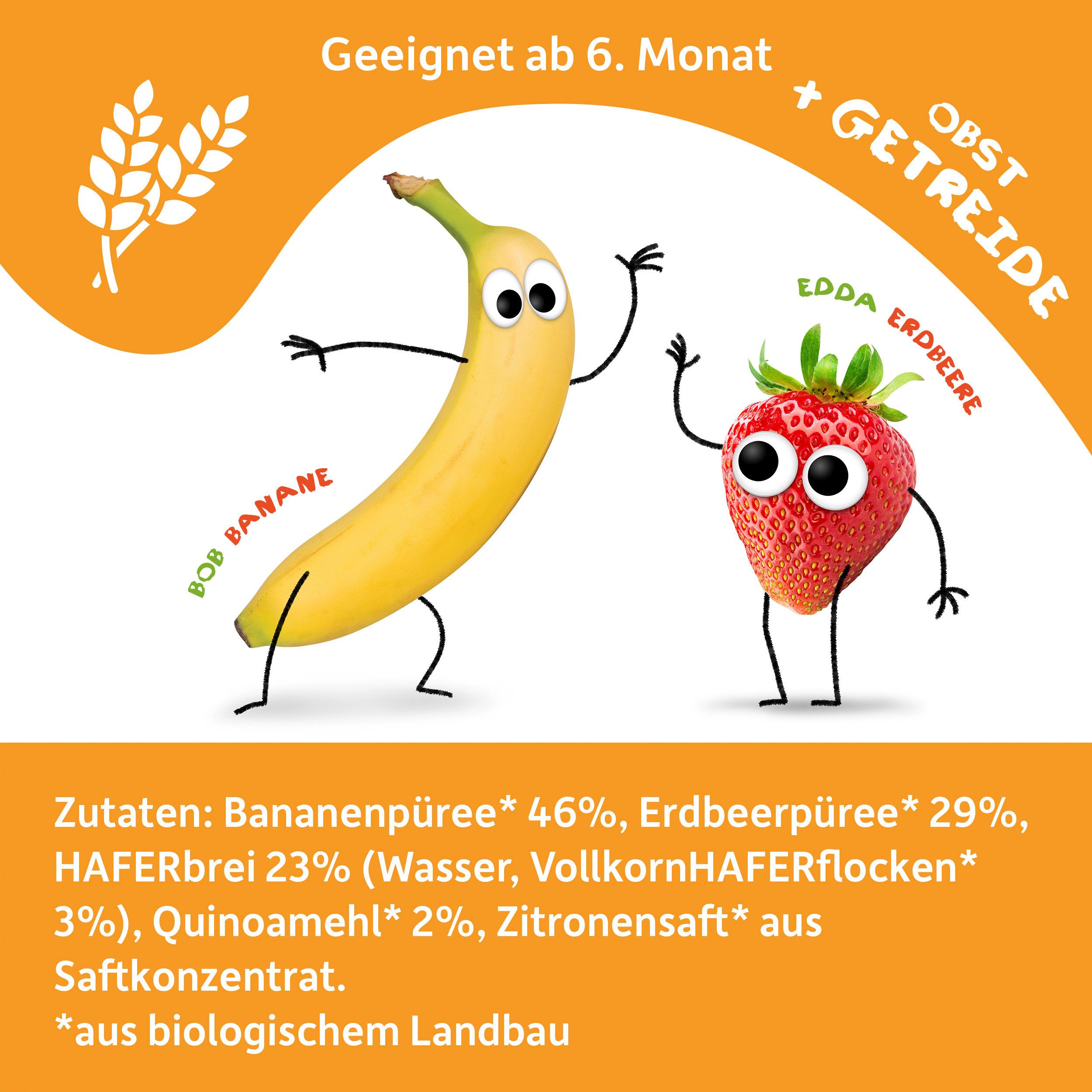 Produktbild Freche Freunde Quetschie Banane, Erdbeere mit Hafer&Quinoa 6 von 10