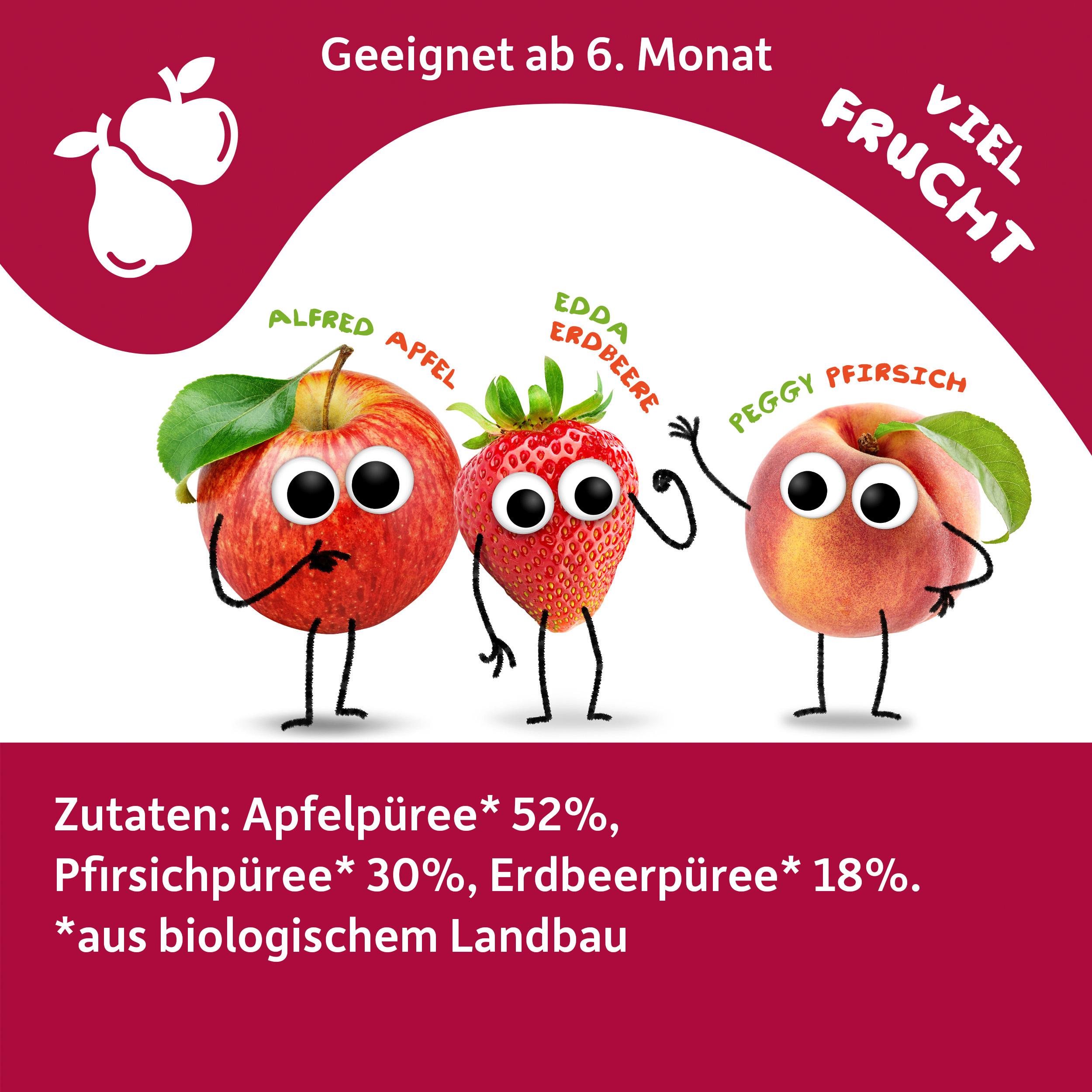 Produktbild Freche Freunde Quetschie Apfel, Pfirsich&Erdbeere 13 von 13