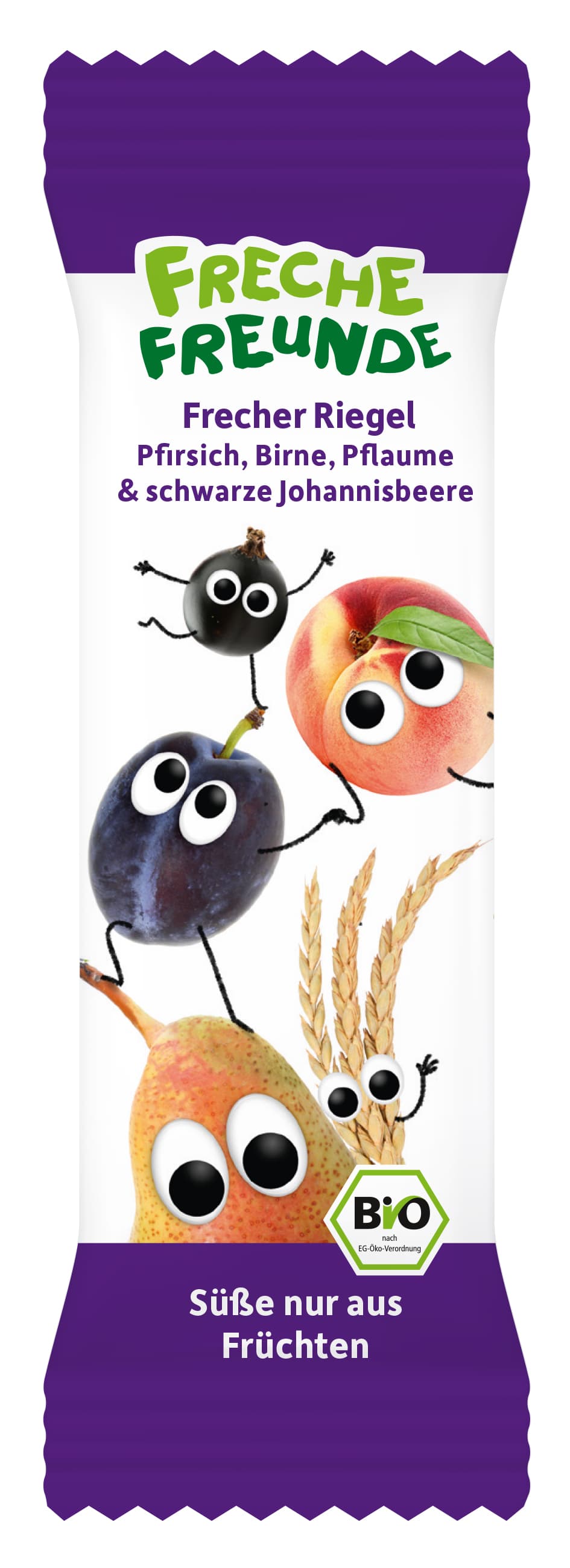 Freche Freunde Bio Riegel Pfirsich, Birne, Pflaume & Johannisbeere