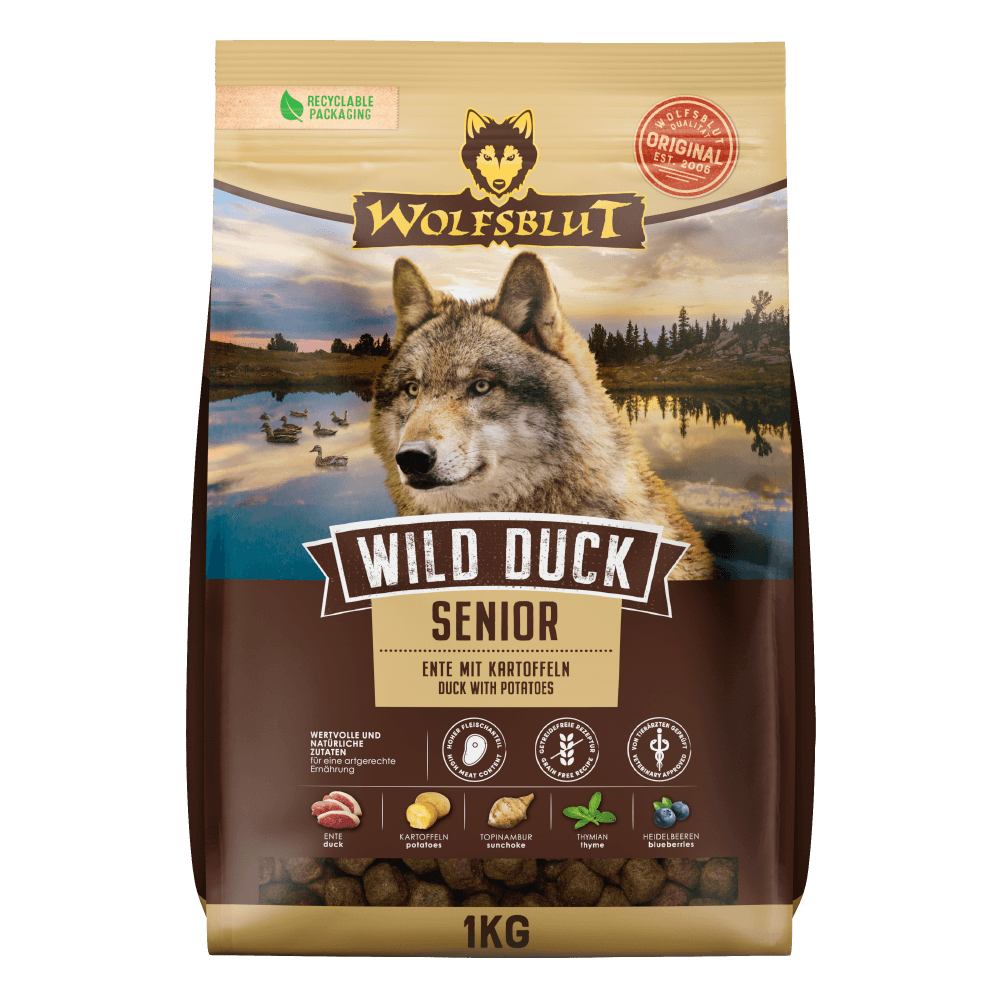 Wolfsblut Hundetrockenfutter Wild Duck Senior Ente & Kartoffeln