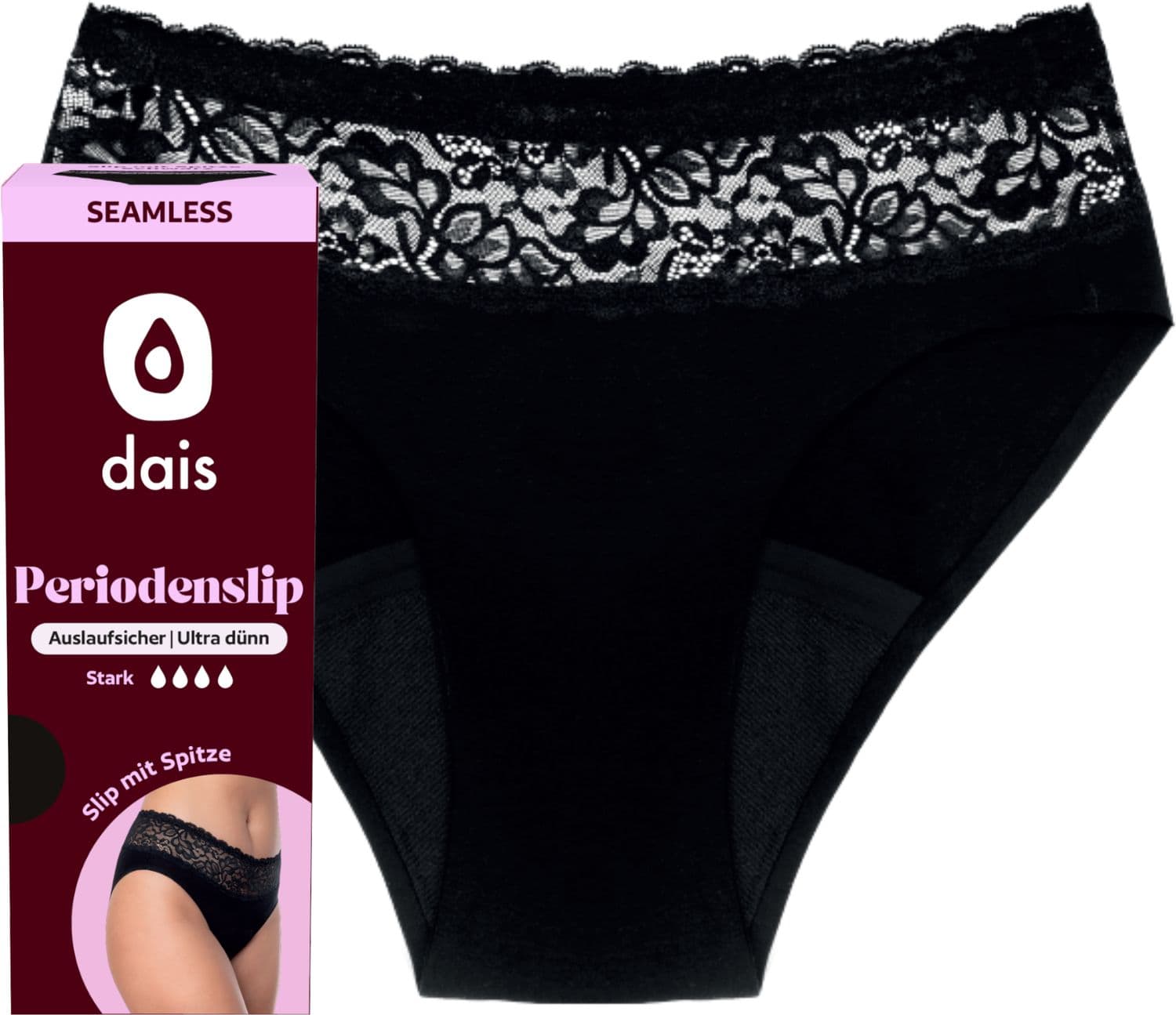 dais Periodenslip mit Spitze