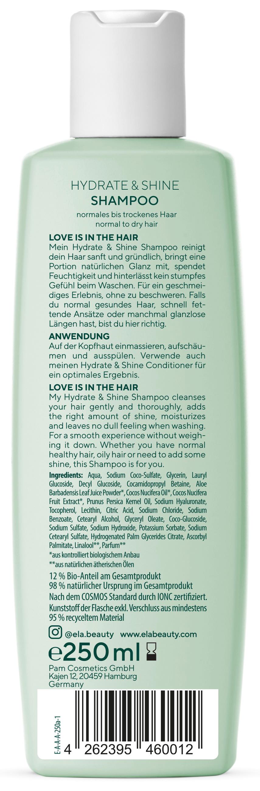 Produktbild ELA natural beauty Hydrate&Shine Shampoo 2 von 2