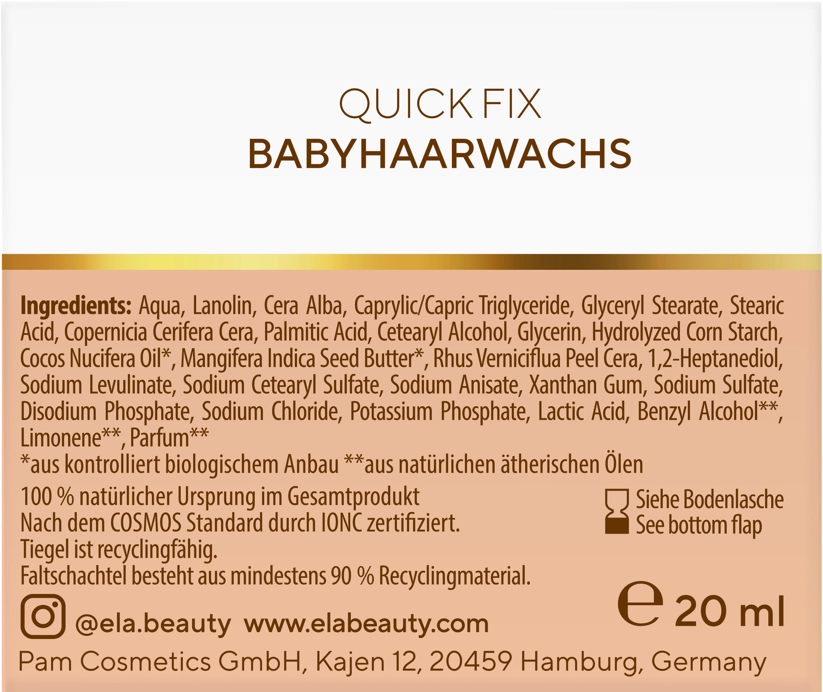 Produktbild ELA natural beauty Quick Fix Babyhaarwachs 2 von 2