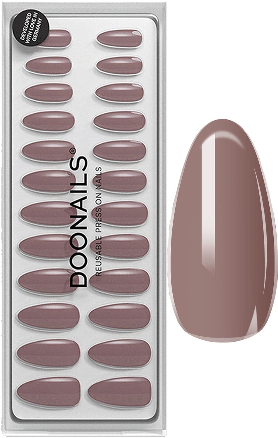DOONAILS Soft Gel Press Ons Silent Night Mauve Medium Almond