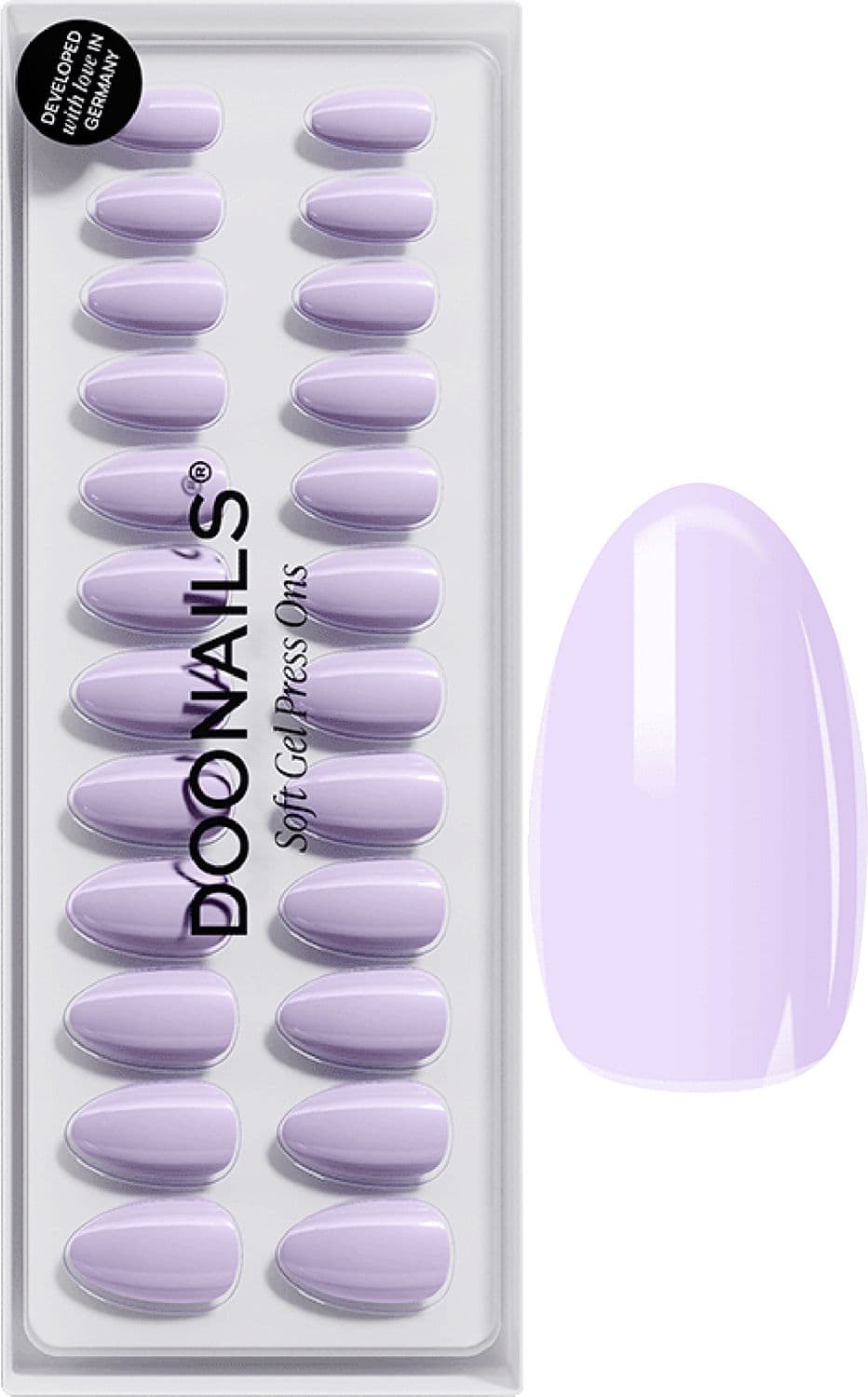 DOONAILS Lavender Mist Short Almond Soft Gel Press Ons
