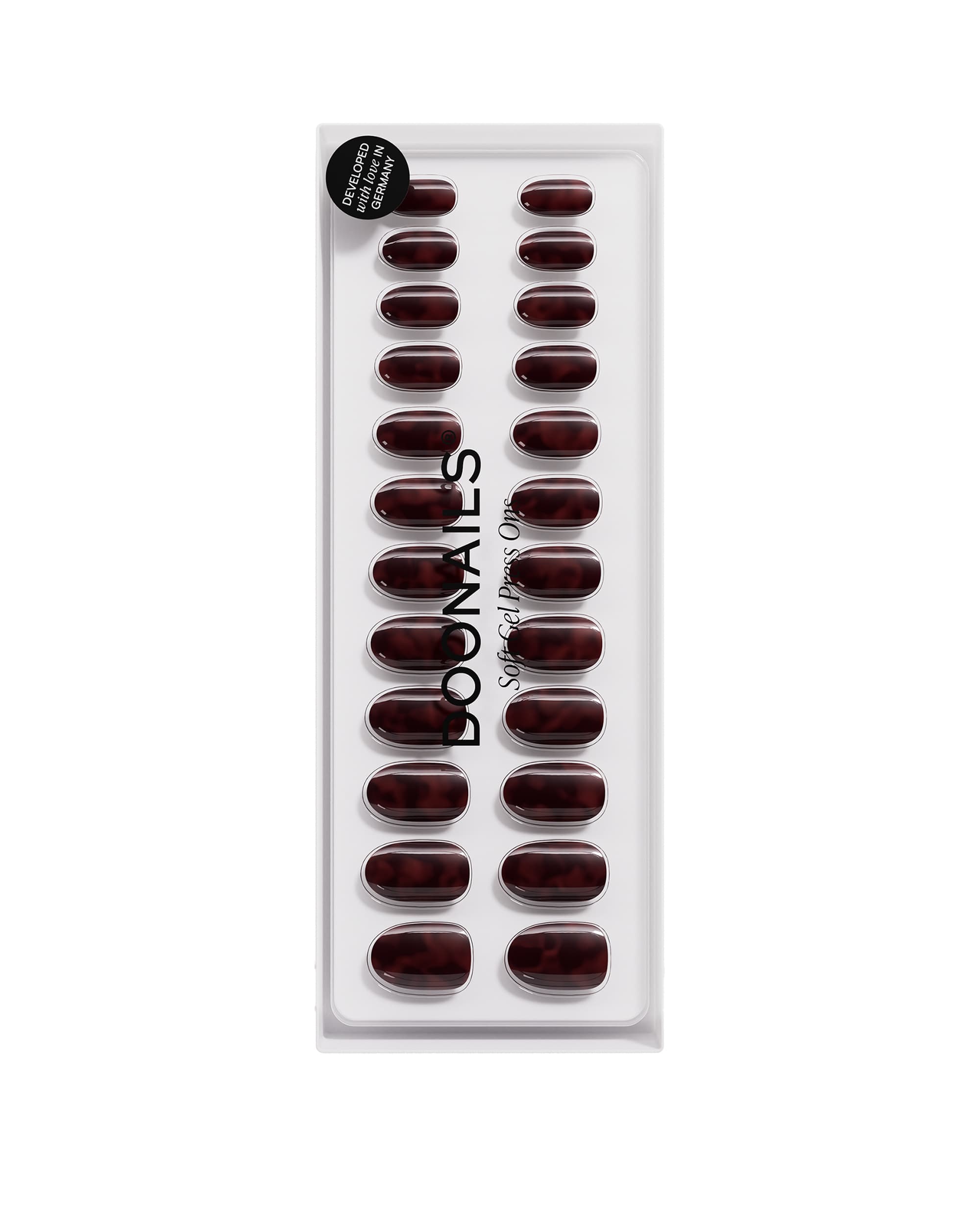 DOONAILS Soft Gel Press Ons Mosaic Amber Medium Round