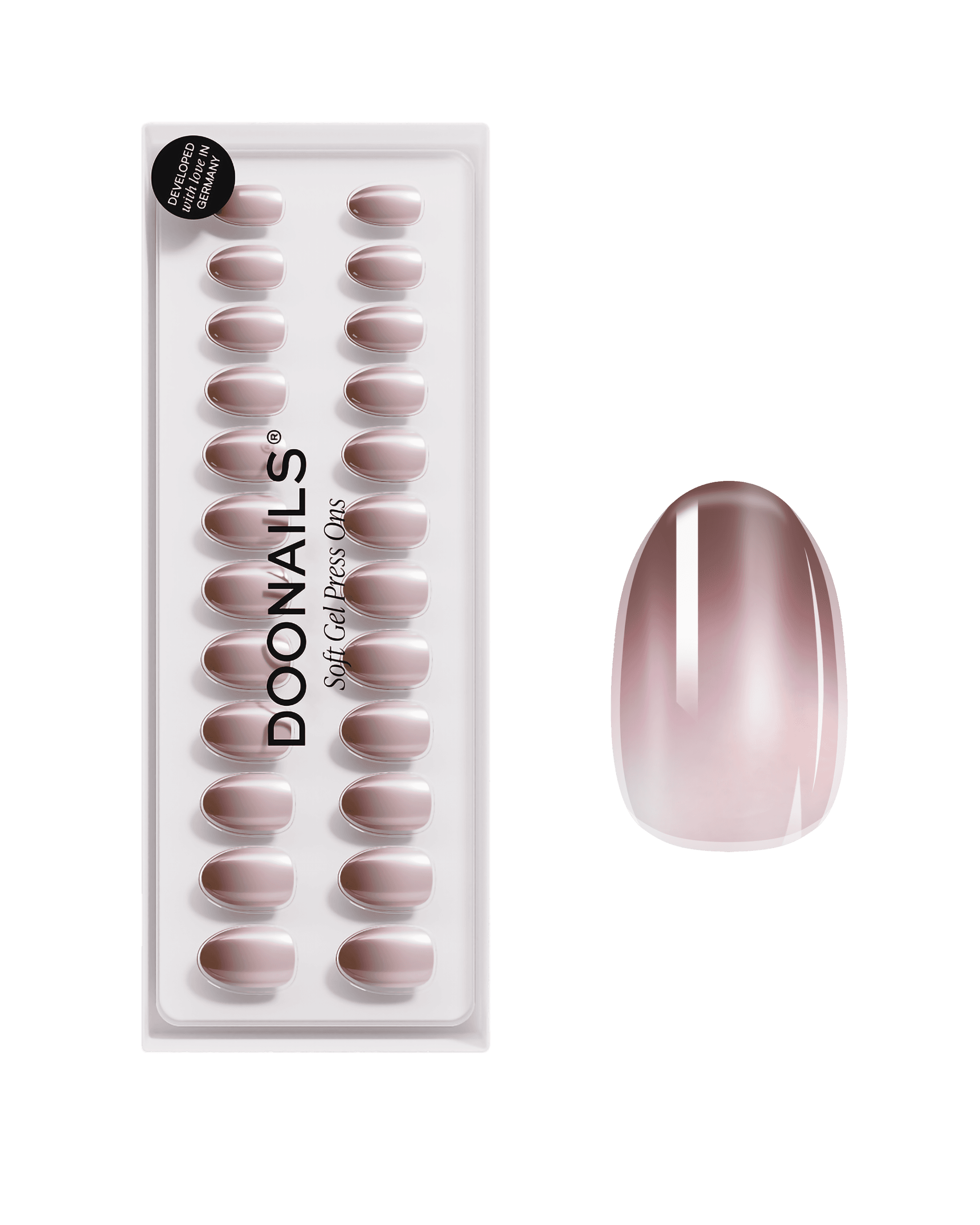 DOONAILS Soft Gel Press Ons Short Round Brownie