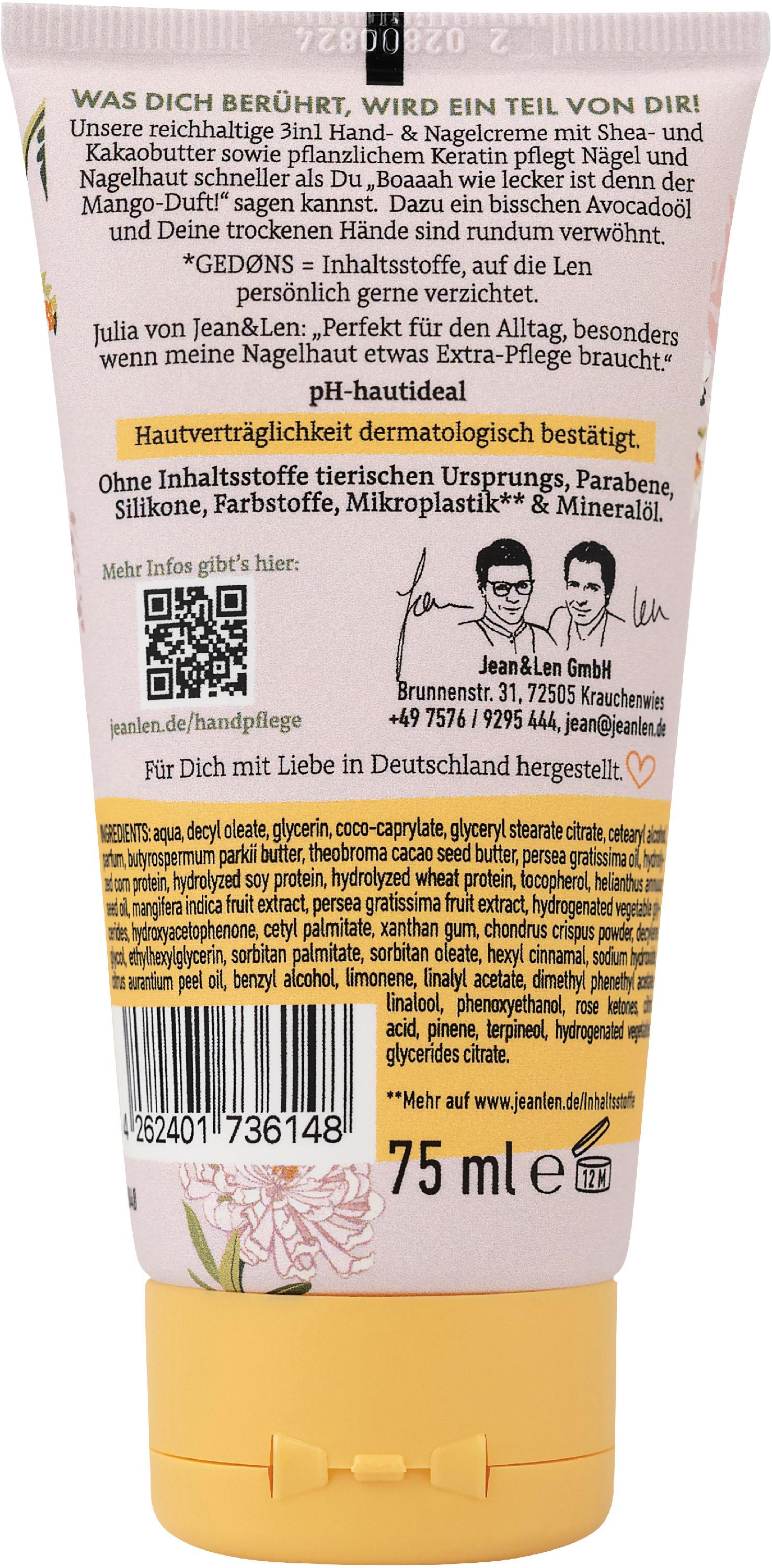 Produktbild Jean&Len Hand-&Nagelcreme Mango/Avocado 2 von 2