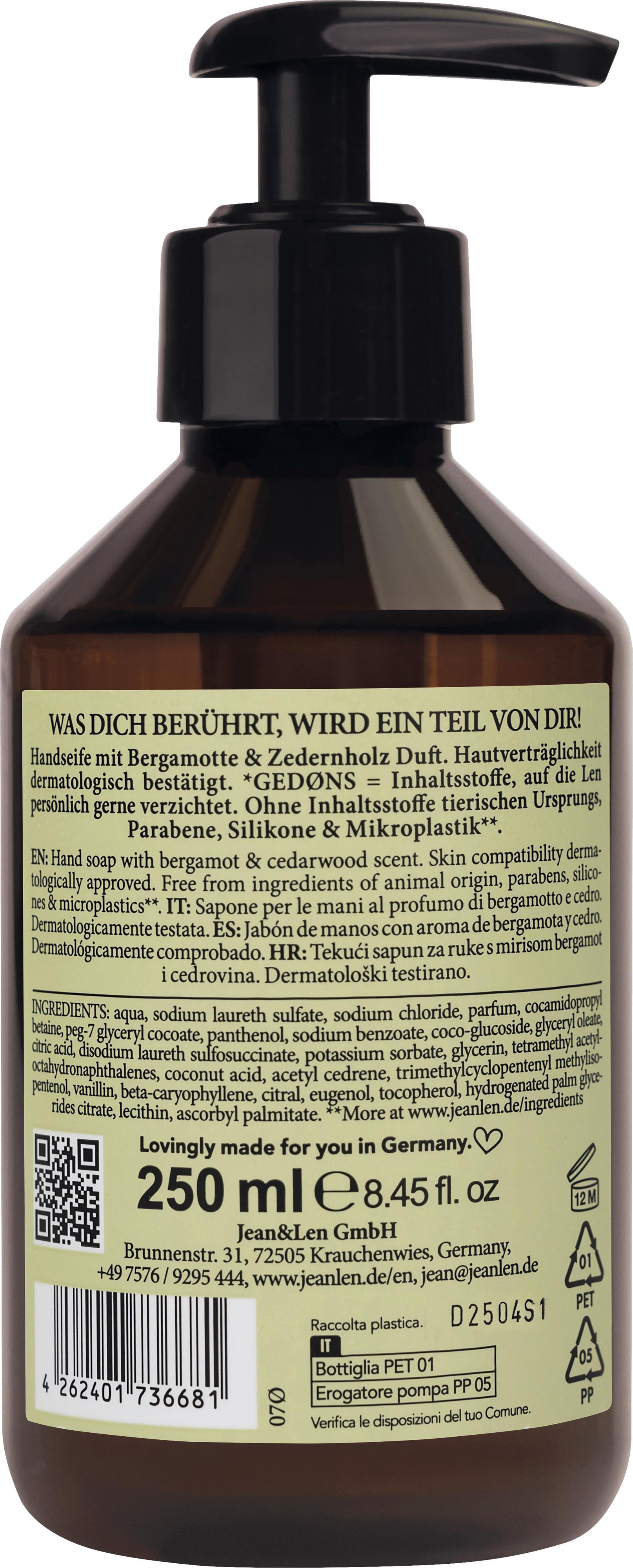 Produktbild Jean&Len Flüssigseife Bergamot Cedarwood 2 von 2