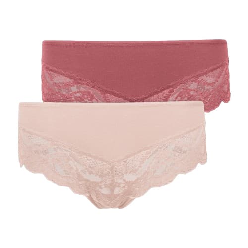 SNOCKS Damen Hipster mit Spitze aus Bio-Baumwolle 2er Pack