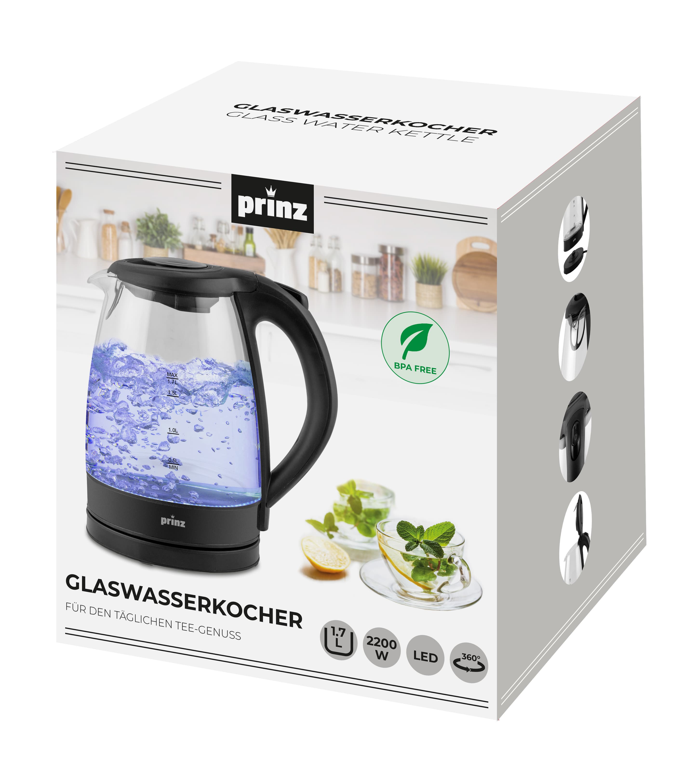 Produktbild PRINZ Glaswasserkocher PZ-GWK2 1,7l 2 von 7