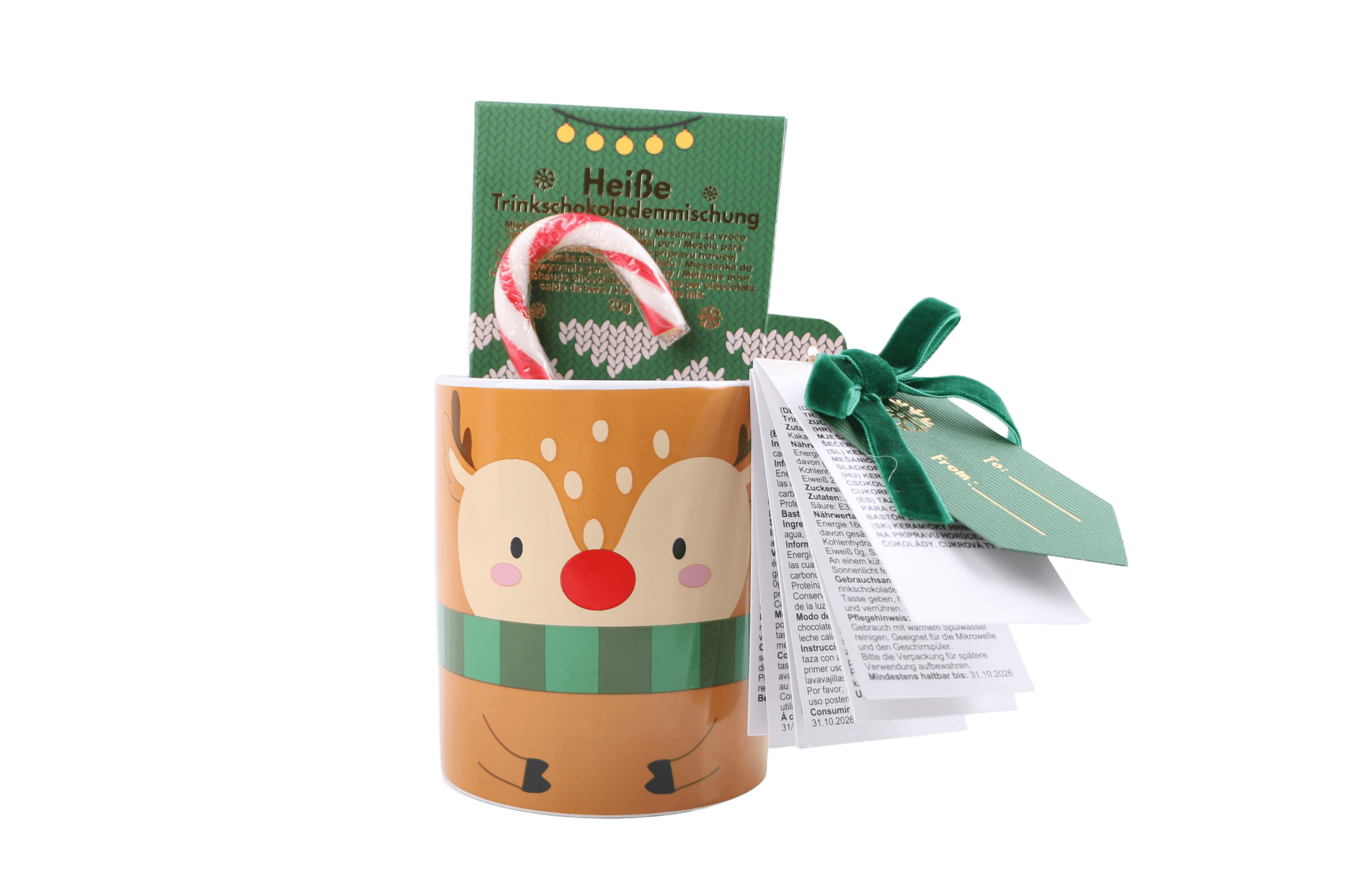DOLCE VITA GIFTS Tasse Rentier & Heiße Trinkschokoladenmischung