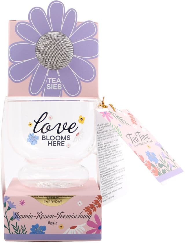 DOLCE VITA GIFTS Glas mit Teesieb und Teemischung