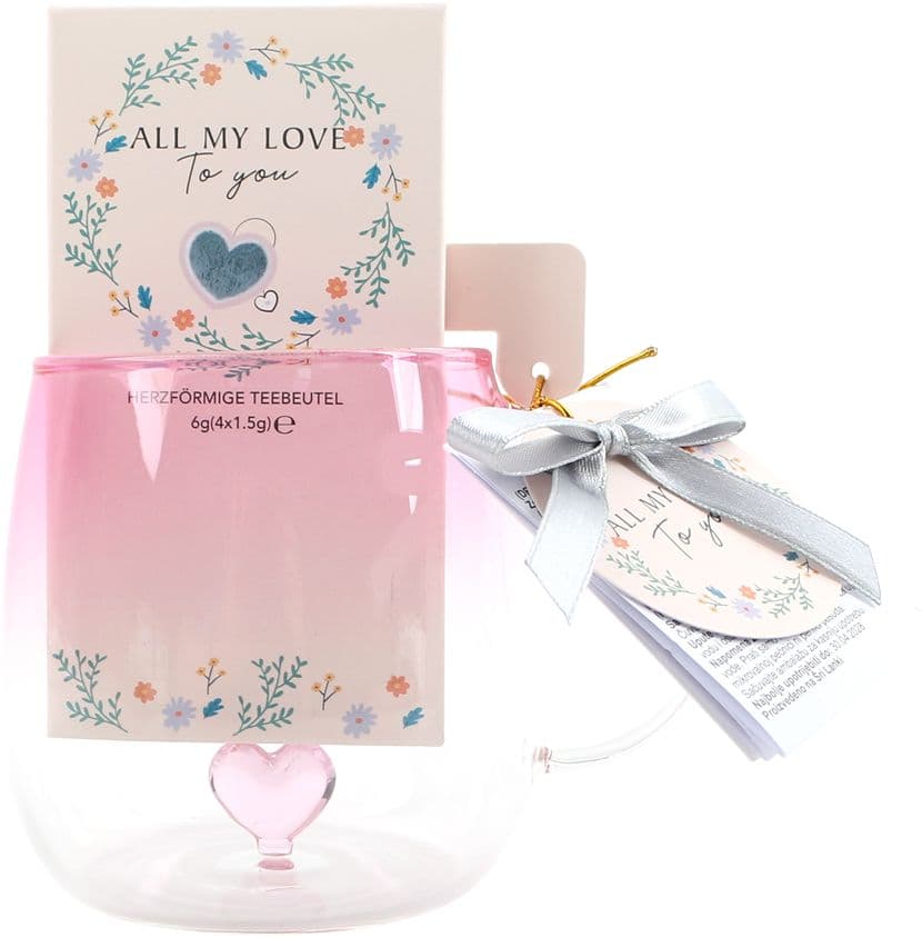 DOLCE VITA GIFTS Teeglas mit Teebeutel in Herzform