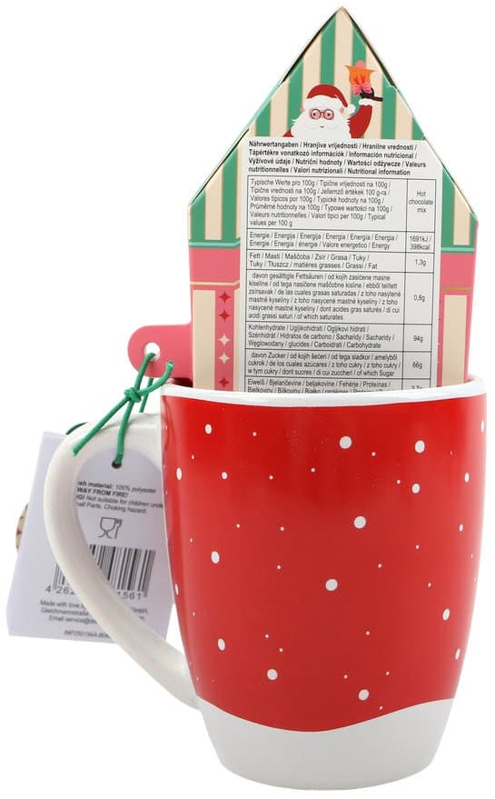 DOLCE VITA GIFTS Tasse & Plüschtier Weihnachtsmann Geschenkpackung