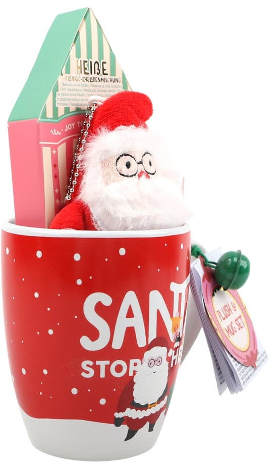 DOLCE VITA GIFTS Tasse & Plüschtier Weihnachtsmann Geschenkpackung