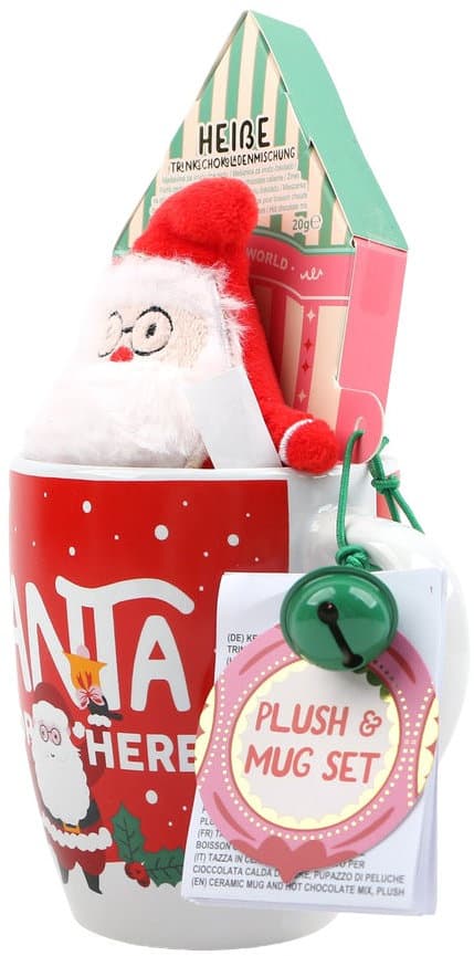 DOLCE VITA GIFTS Tasse & Plüschtier Weihnachtsmann Geschenkpackung
