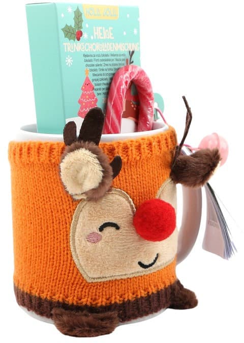 DOLCE VITA GIFTS Tasse & Trinkschokoladenmischung Rentier Geschenkpackung