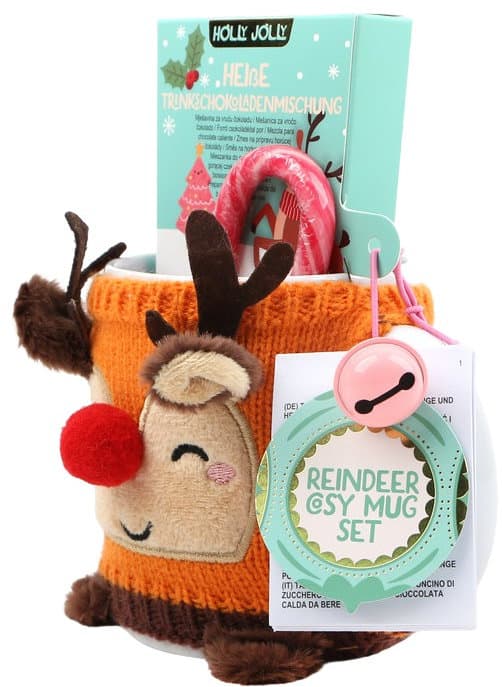 DOLCE VITA GIFTS Tasse & Trinkschokoladenmischung Rentier Geschenkpackung