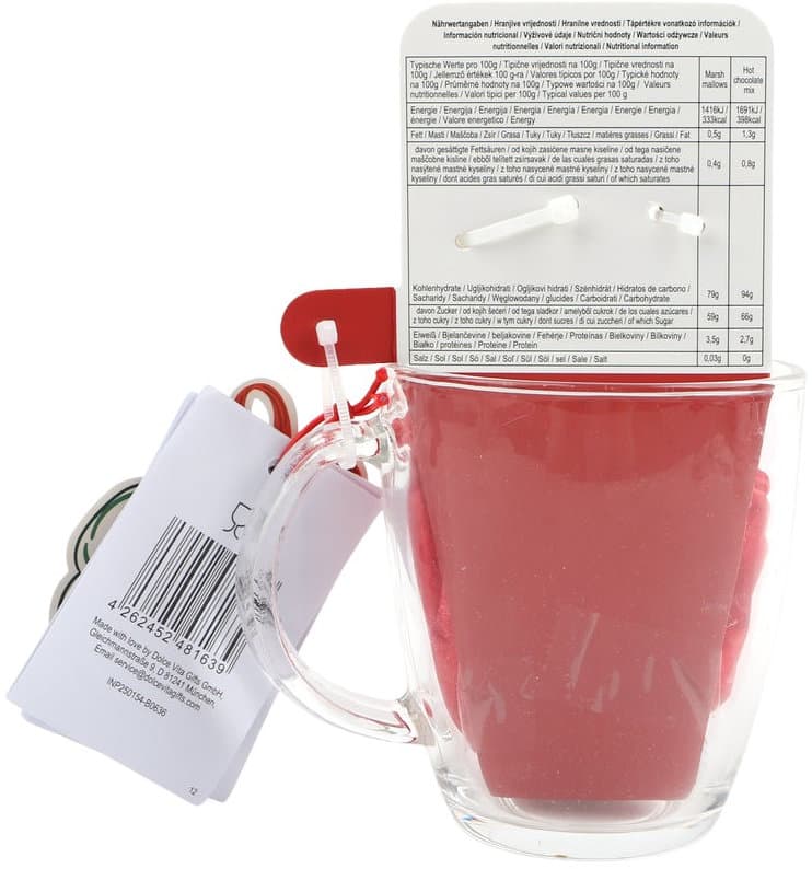 DOLCE VITA GIFTS Glas & Trinkschokoladenmischung Let it snow Geschenkpackung