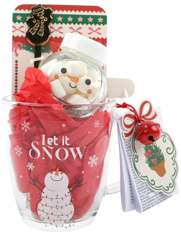 DOLCE VITA GIFTS Glas & Trinkschokoladenmischung Let it snow Geschenkpackung