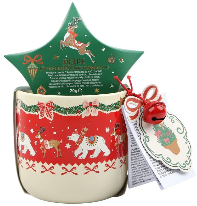 DOLCE VITA GIFTS Tasse & Trinkschokoladenmischung Polar Bear Geschenkpackung