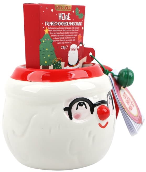 DOLCE VITA GIFTS Tasse & Trinkschokoladenmischung Cute Santa Geschenkpackung