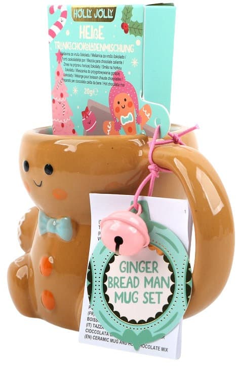 DOLCE VITA GIFTS Tasse & Trinkschokoladenmischung Lebkuchenmann Geschenkpackung