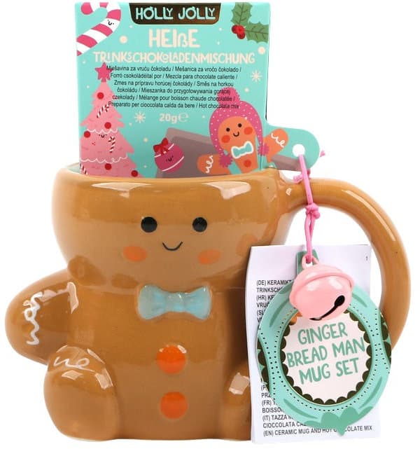 DOLCE VITA GIFTS Tasse & Trinkschokoladenmischung Lebkuchenmann Geschenkpackung