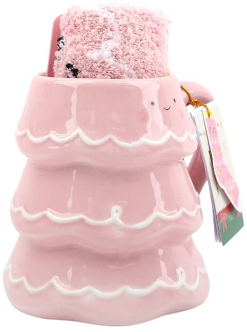 DOLCE VITA GIFTS Tasse & Socken Pinktree Geschenkpackung