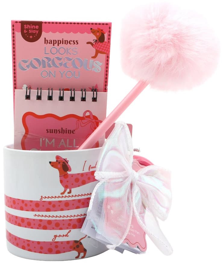 DOLCE VITA GIFTS Tasse & Notizbuch mit Stift Geschenkpackung