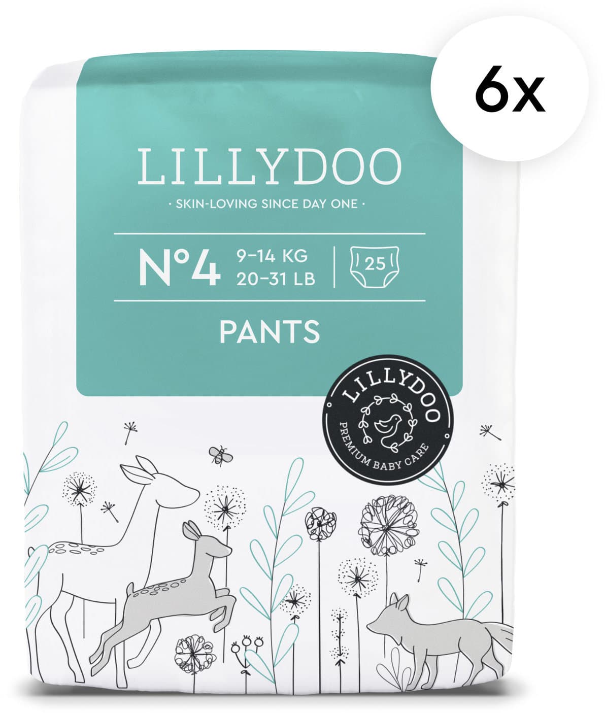 LILLYDOO Hautfreundliche Pants, Größe 4 (9-14 kg), Monatsbox