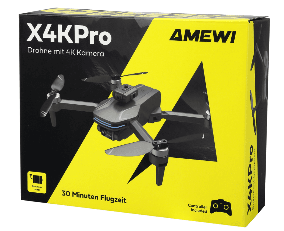 Produktbild Amewi AMXFlight X4KPro Brushless-Drohne mit interpolierter 4K Kamera – inkl. 2 Akkus & Transporttasche 8 von 8