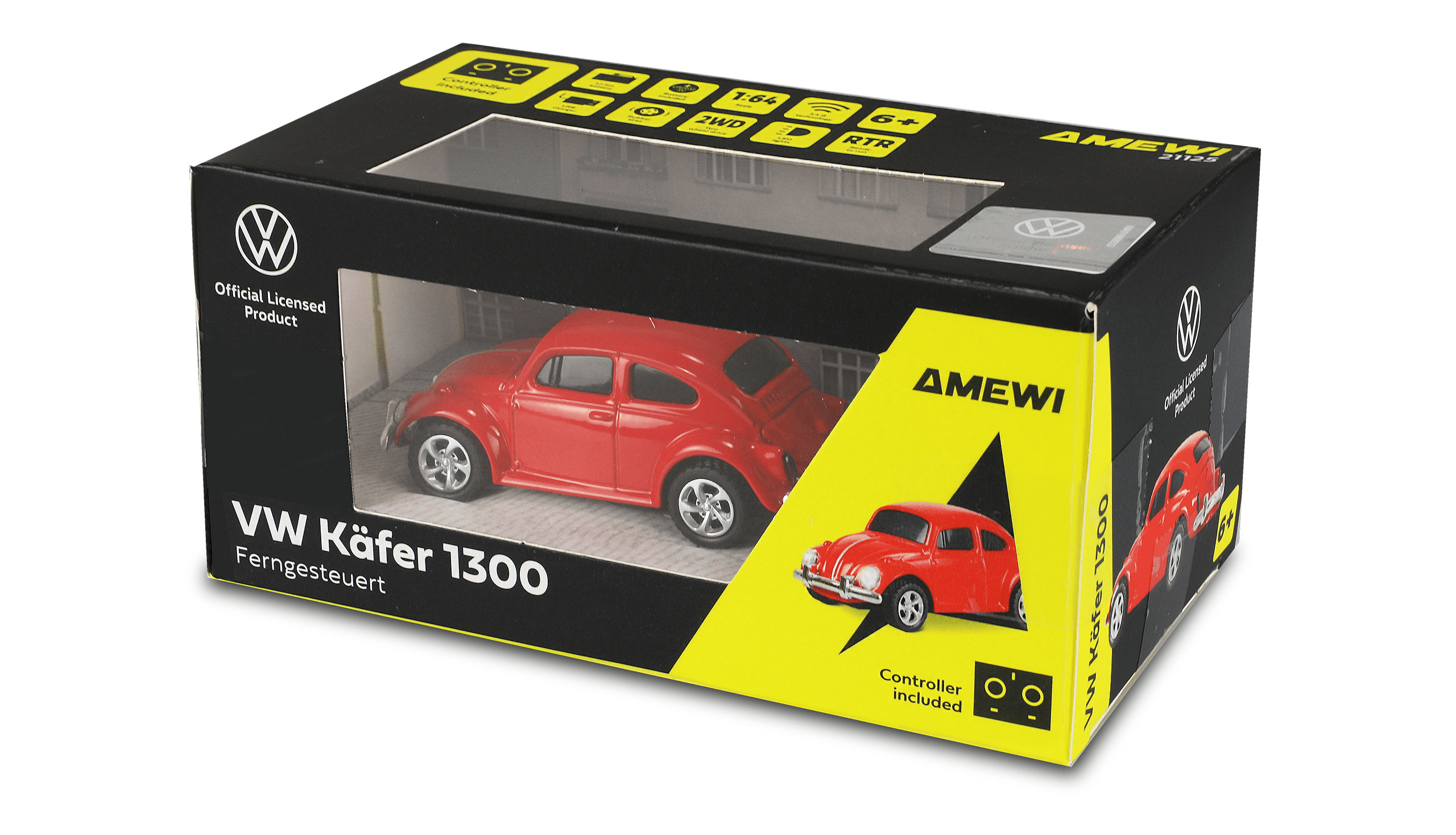 Amewi VW Käfer 1300 mit Kartenfernsteuerung 1:64 RTR – Rot