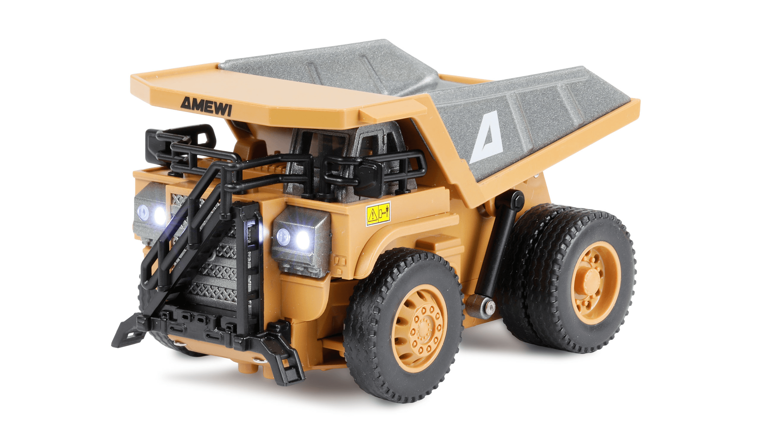 Amewi Mini-Kipper aus Metall 1:64 RTR – 8‑Kanal RC-Baumaschine mit LED & Akku