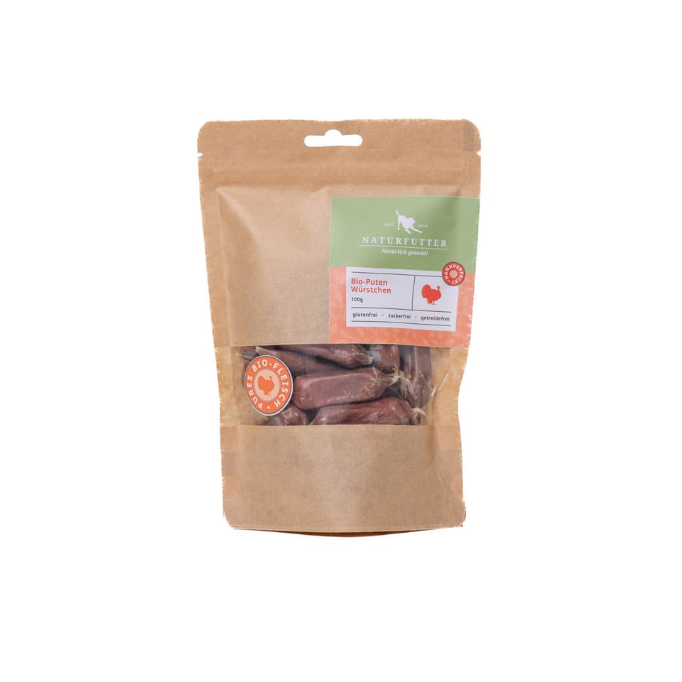 NATURFUTTER Leckerli Hundesnack Bio Putenwürstchen