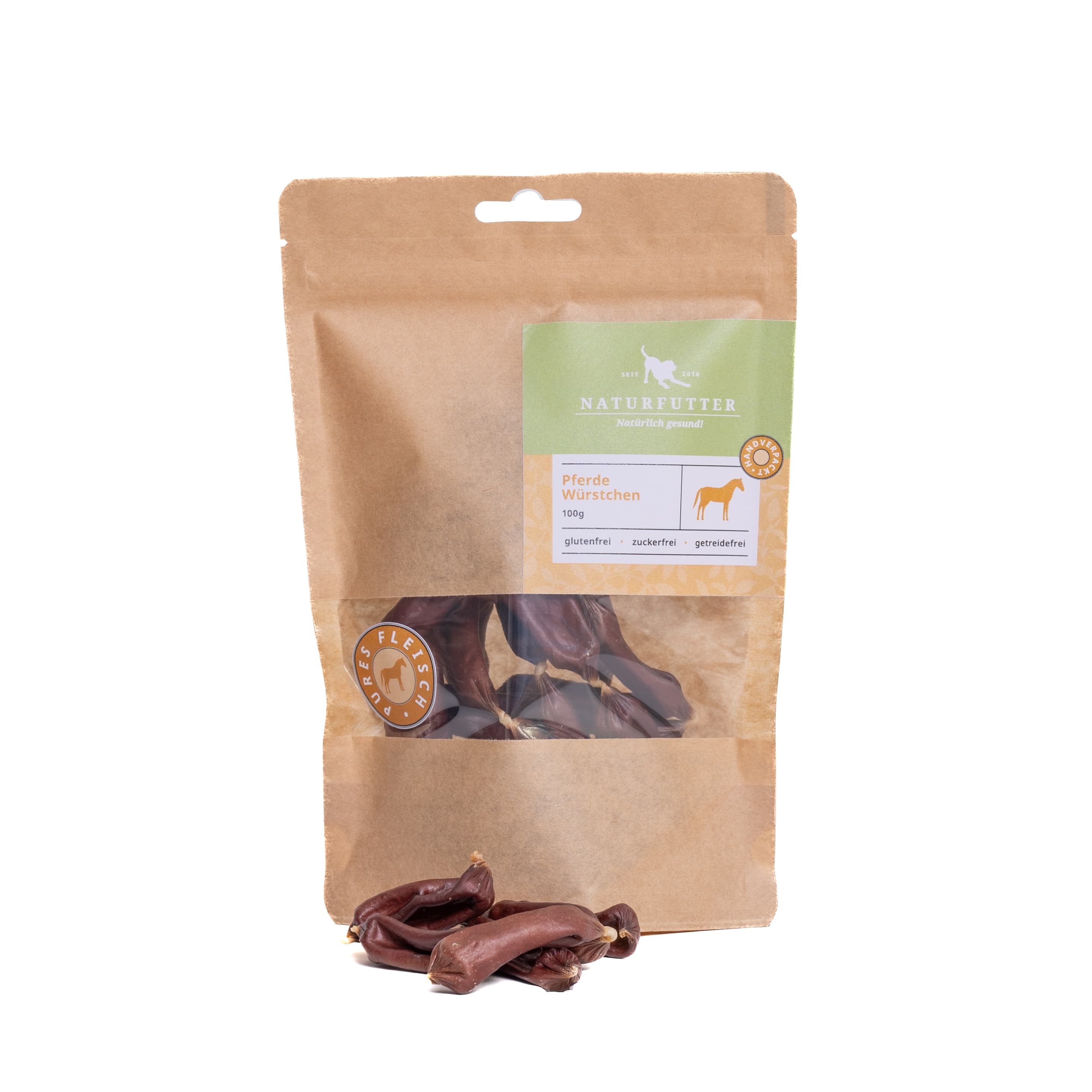 NATURFUTTER Leckerli Hundesnack Pferdewürstchen