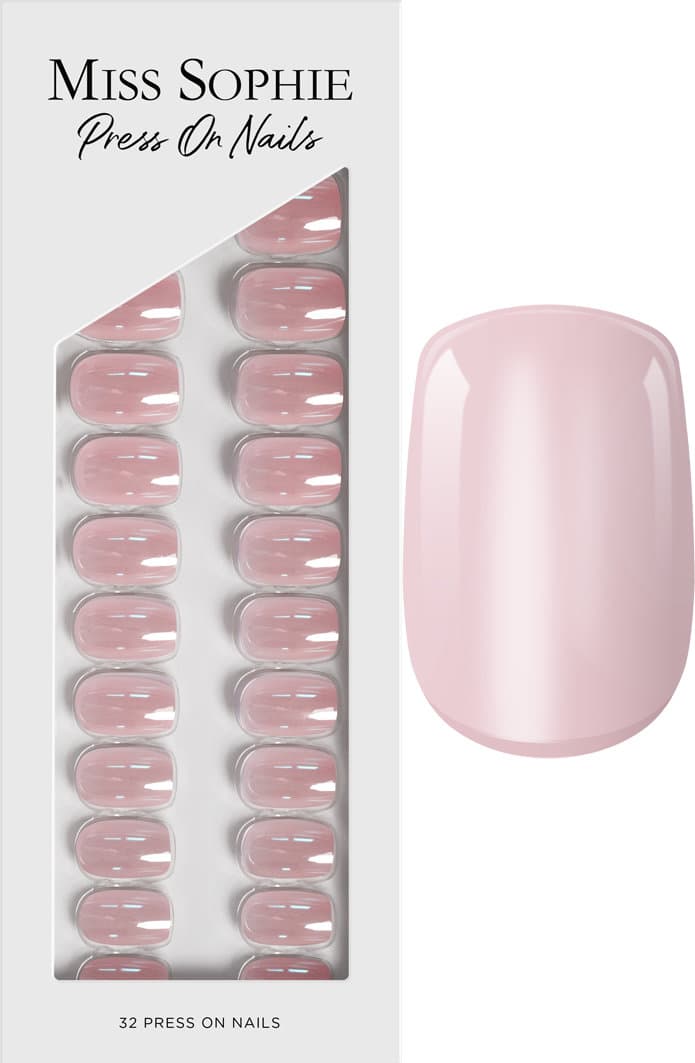 MISS SOPHIE Press On Nails Glazed Pink Short Square