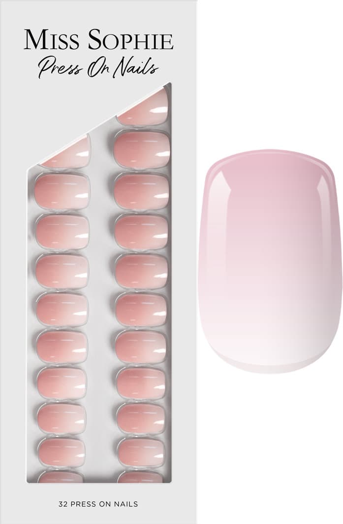 MISS SOPHIE Press On Nails Rose Babyboomer Short Square