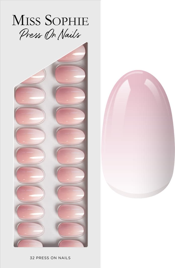 MISS SOPHIE Press On Nails Rose Babyboomer Short Round