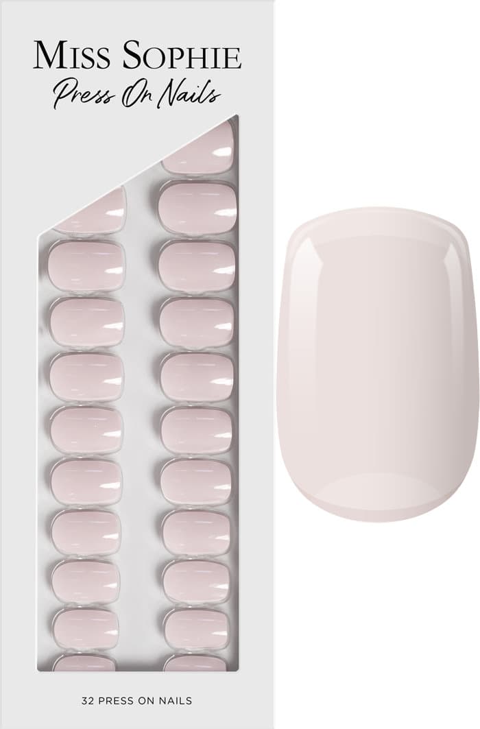 MISS SOPHIE Press On Nails Milky White Short Square